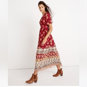Tulip-Sleeve Maxi Dress in Tall Sunflowers